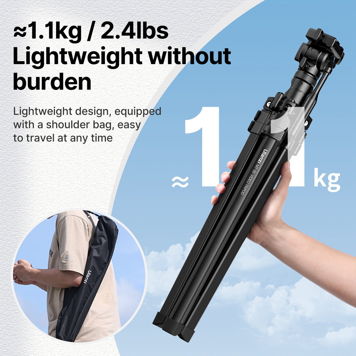 Ulanzi MT-65 Video Tripod With Pan/Tilt Head