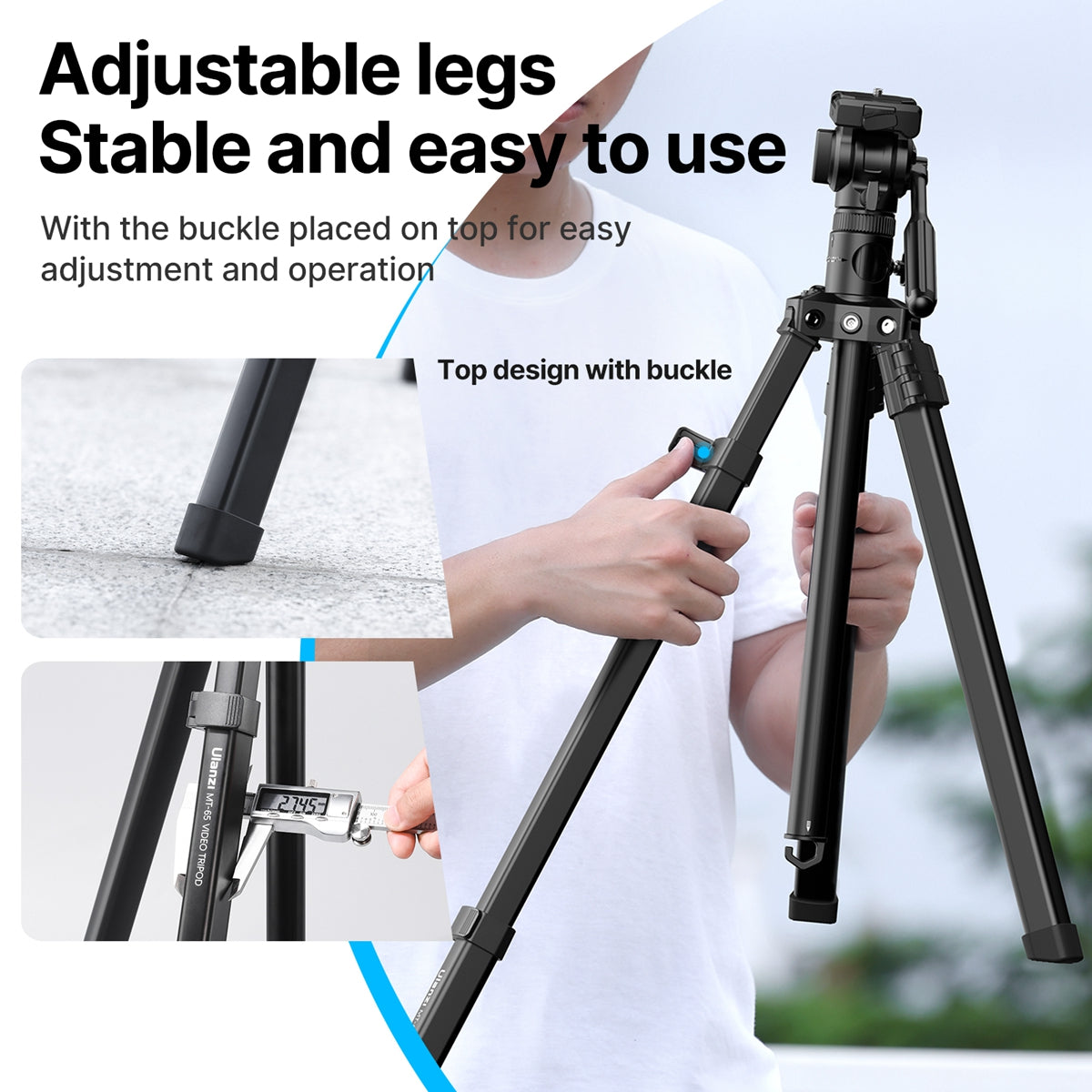 Ulanzi MT-65 Video Tripod With Pan/Tilt Head