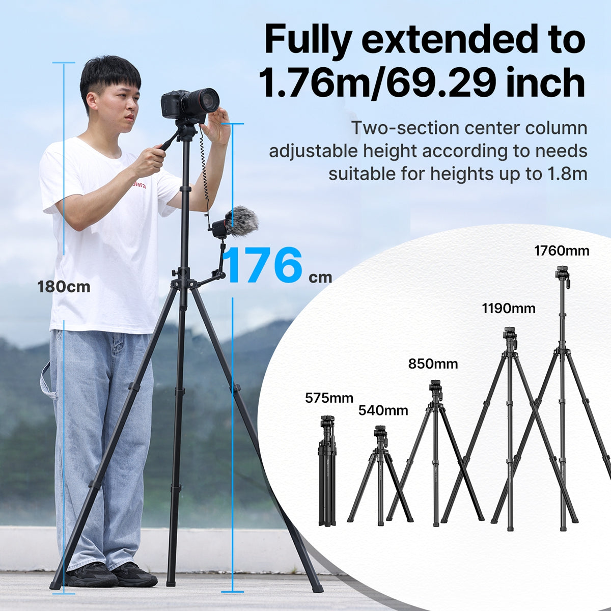Ulanzi MT-65 Video Tripod With Pan/Tilt Head