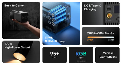 Ulanzi 100W COB Video Light With Built-In Battery