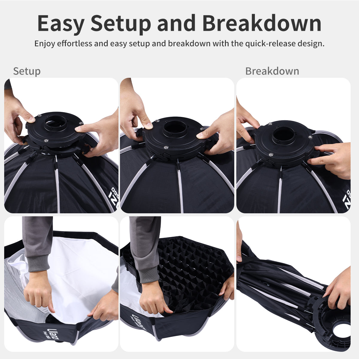 Ulanzi 40cm / 60cm Quick Release Octagonal Softbox with Mini Bowens Mount